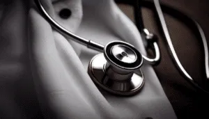 immagine ravvicinata di uno stetoscopio medico 